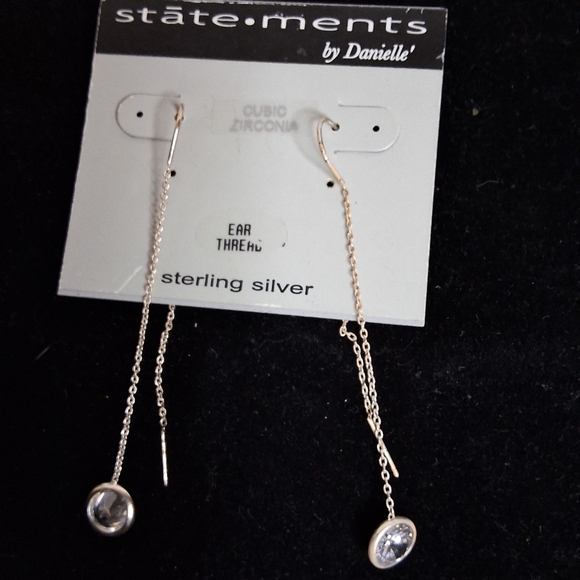 State.ments by Danielle Jewelry - Statements by Danielle sterling and zirconia ear threads NWT